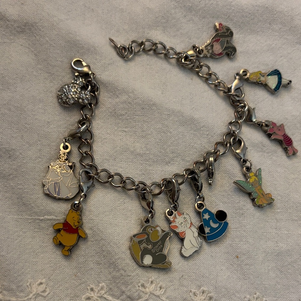 Disney Character Charm Bracelet- 9 charms